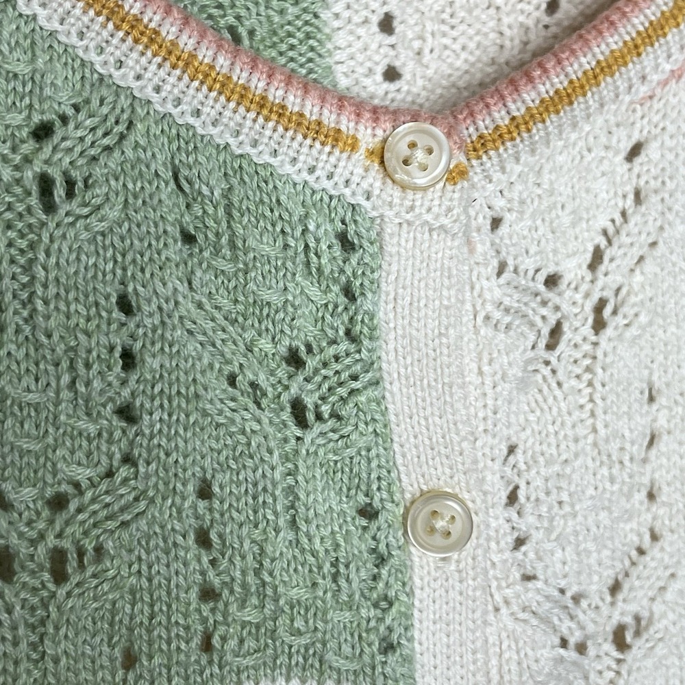 American Eagle Patchwork Pointelle Knit Top Women… - image 2